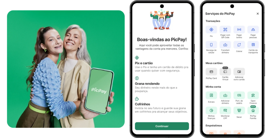 aplicativo PicPay - conta para menores